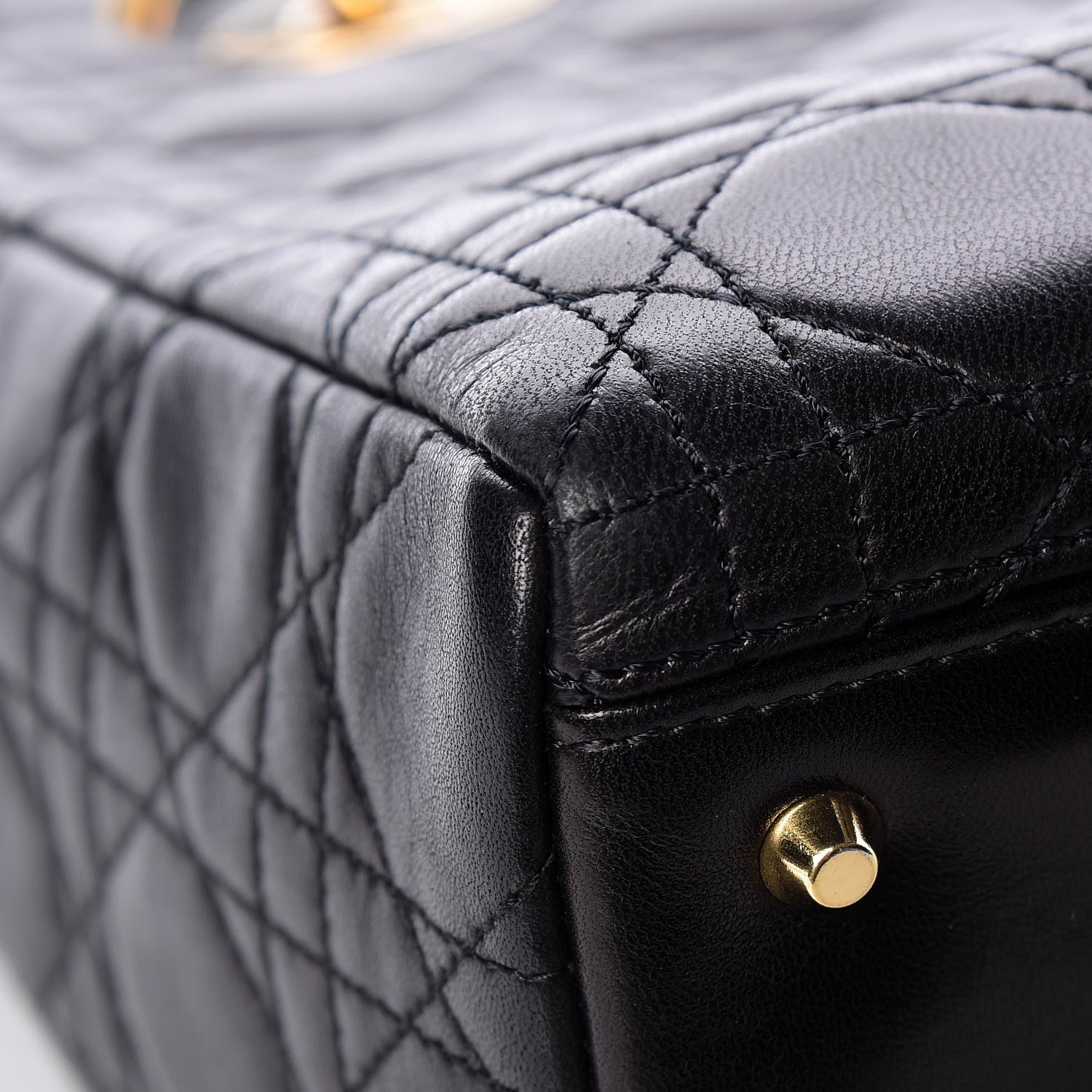 Christian Dior Lambskin Cannage Medium Lady Dior Black 12 of 16
