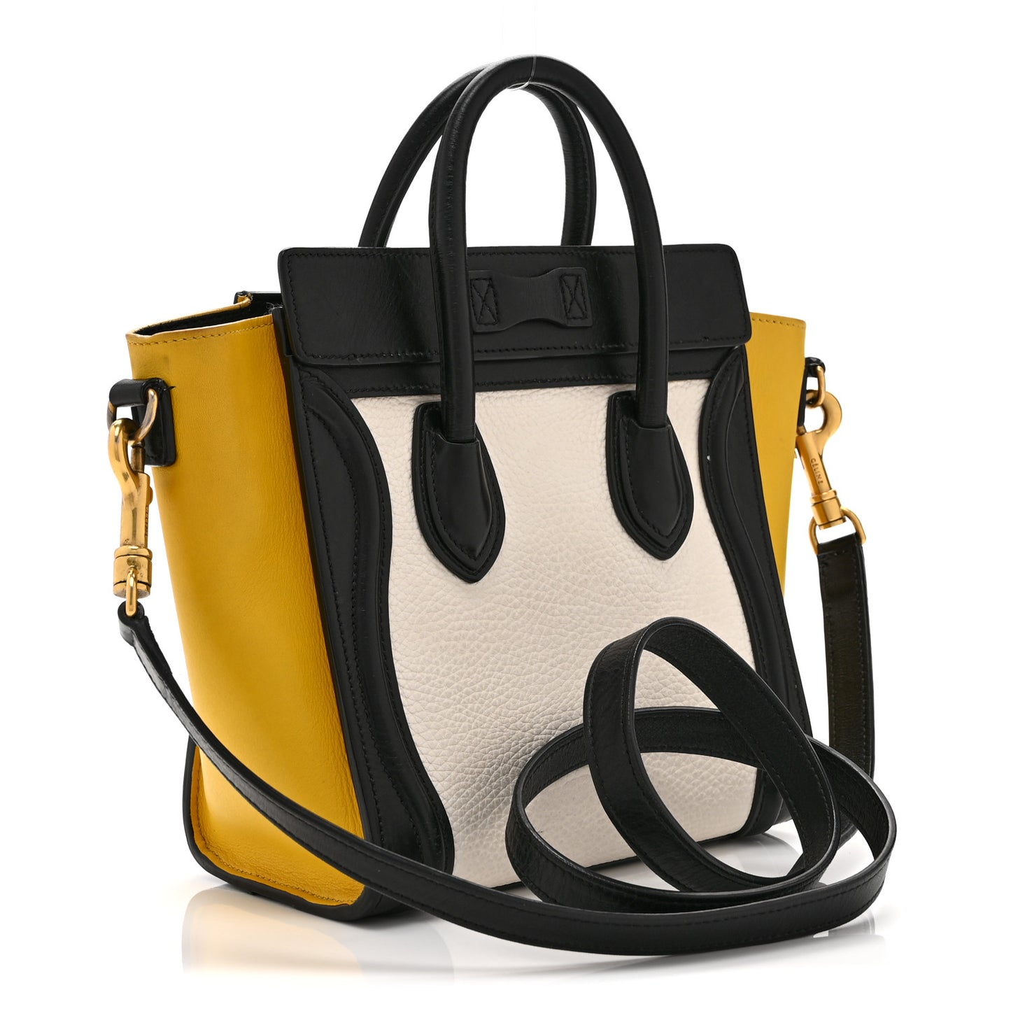 Elephant Calfskin Nano Tri-Color Luggage Yellow