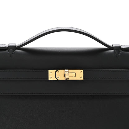 Hermes Swift Kelly Pochette Clutch Black 8 of 11