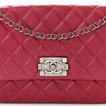 Chanel Glazed Calfskin Quilted Soft Boy Flap Red 9 of 13