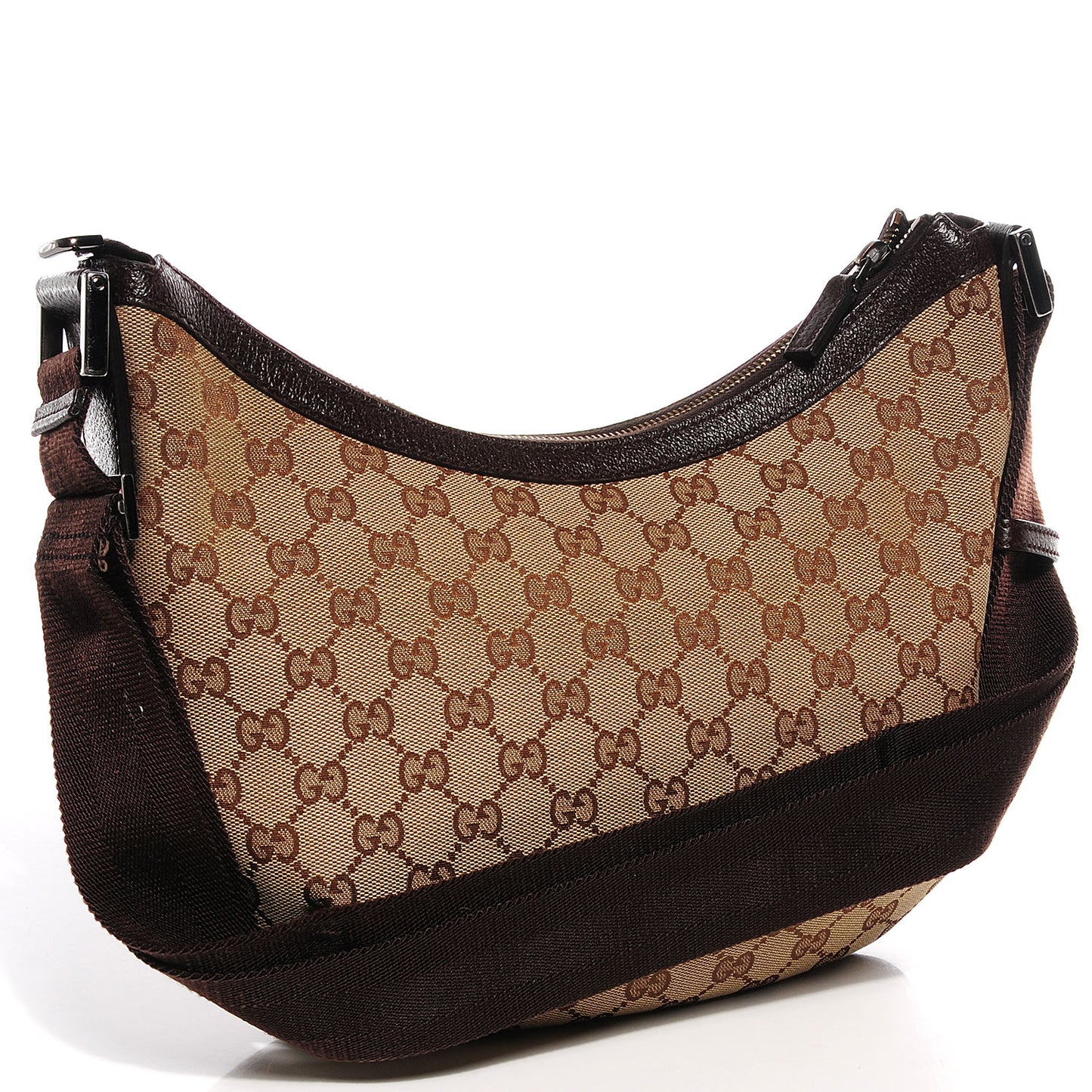 Monogram Medium Half Moon Hobo Dark Brown