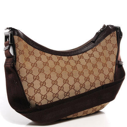 Gucci Monogram Medium Half Moon Hobo Dark Brown 3 of 9