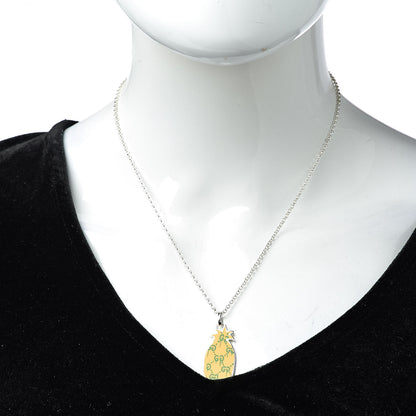 Gucci Sterling Silver Enamel GucciGhost Pineapple Pendant Necklace 2 of 8