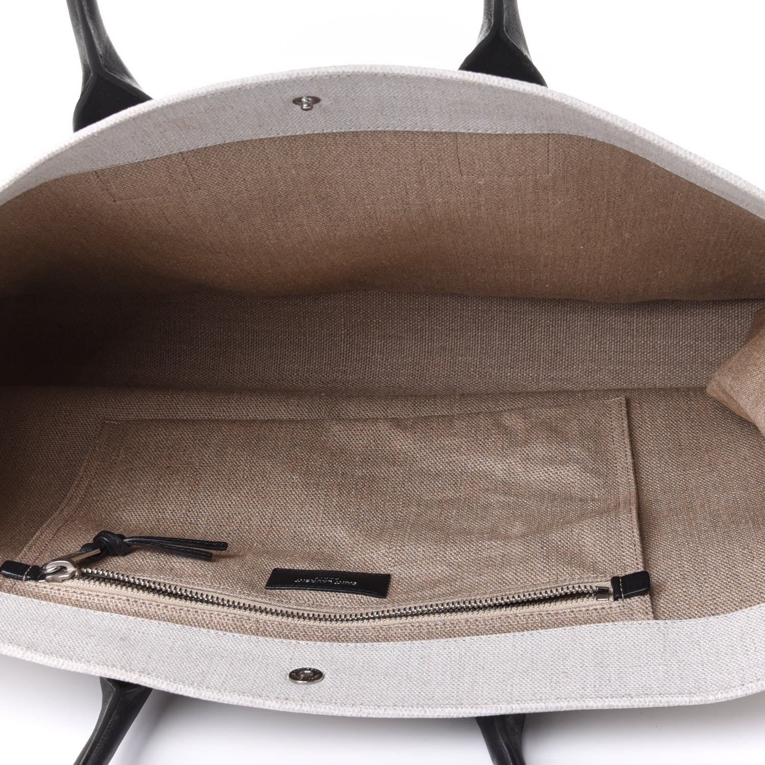 Saint Laurent Linen Calfskin Rive Gauche Tote Optic White 4 of 4