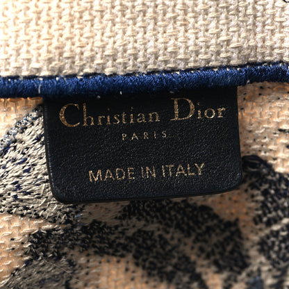 Christian Dior Canvas Embroidered Large Palm Tree Toile De Jouy Book Tote Blue 6 of 13