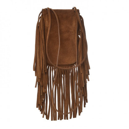 Saint Laurent Suede Fringe Toy Monogram Anita Crossbody Bag Light Ocre 3 of 8