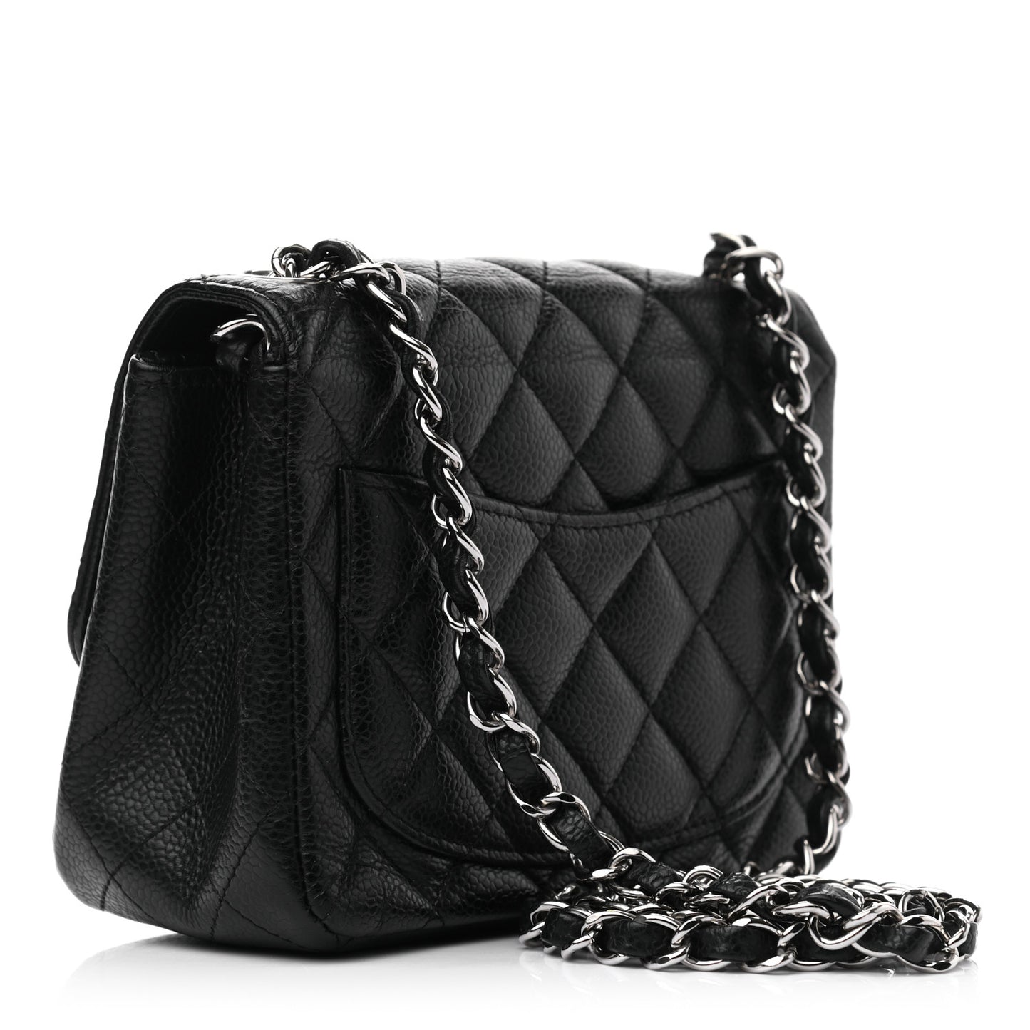Caviar Quilted Mini Square Flap Black