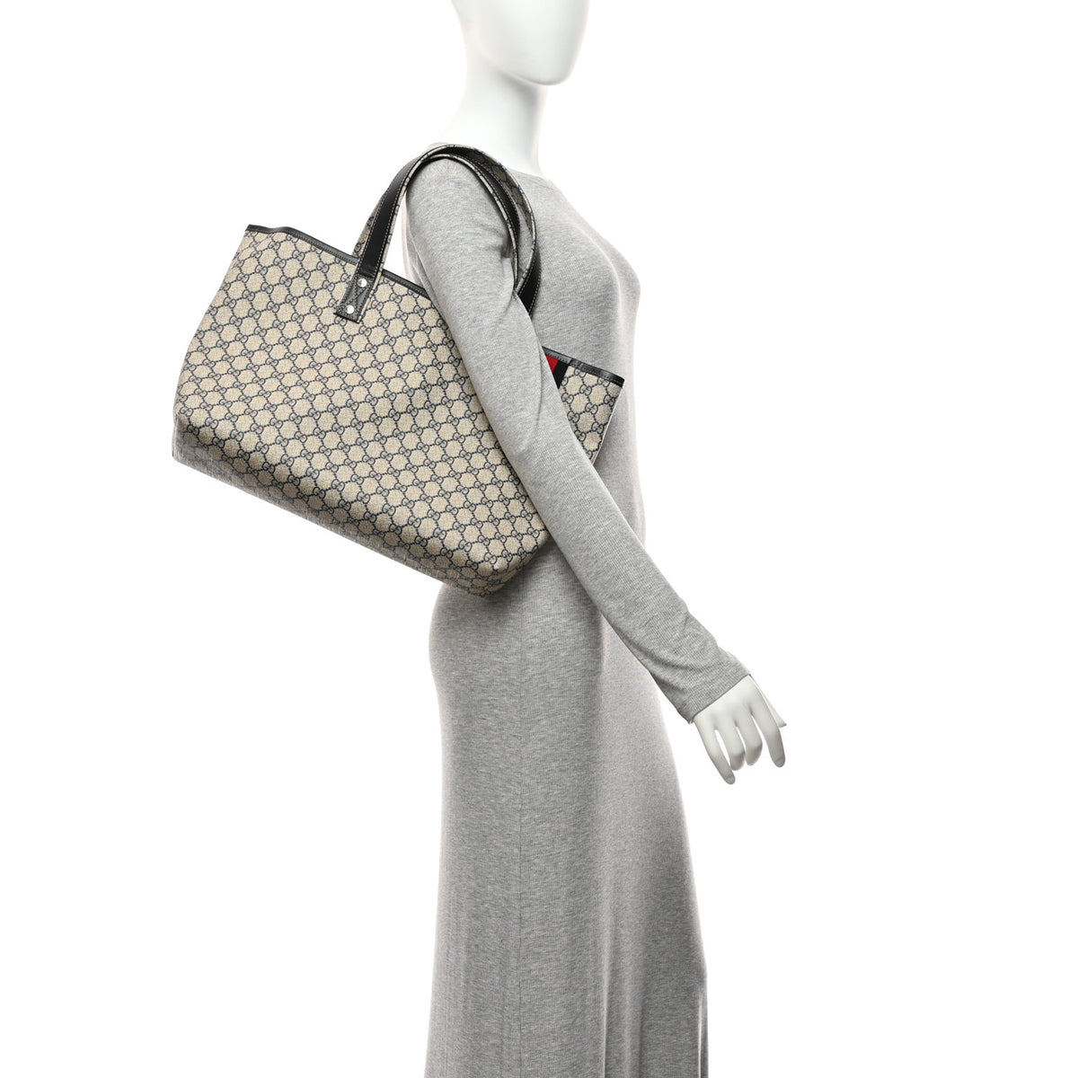 Gucci GG Plus Monogram Medium Signature Web Loop Tote Navy 2 of 11