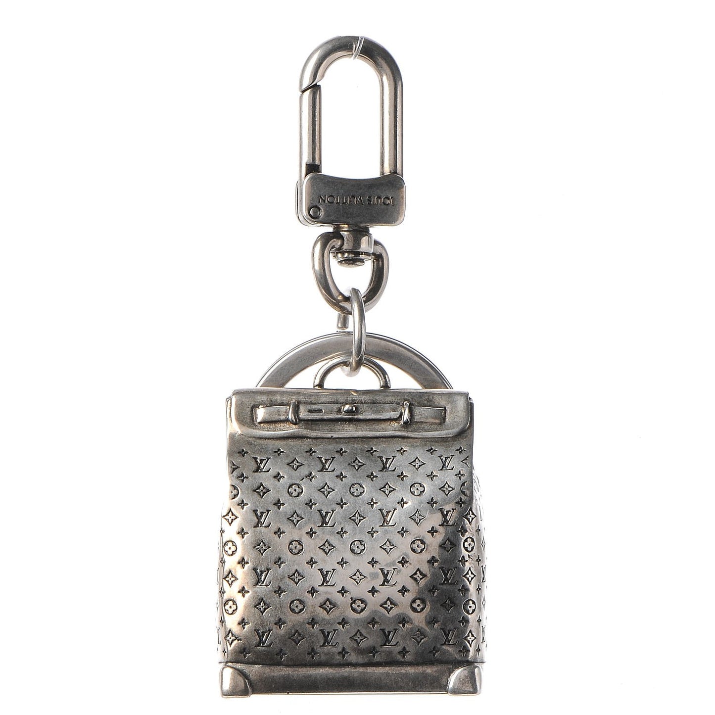 Steamer Bag Charm Key Holder Silver