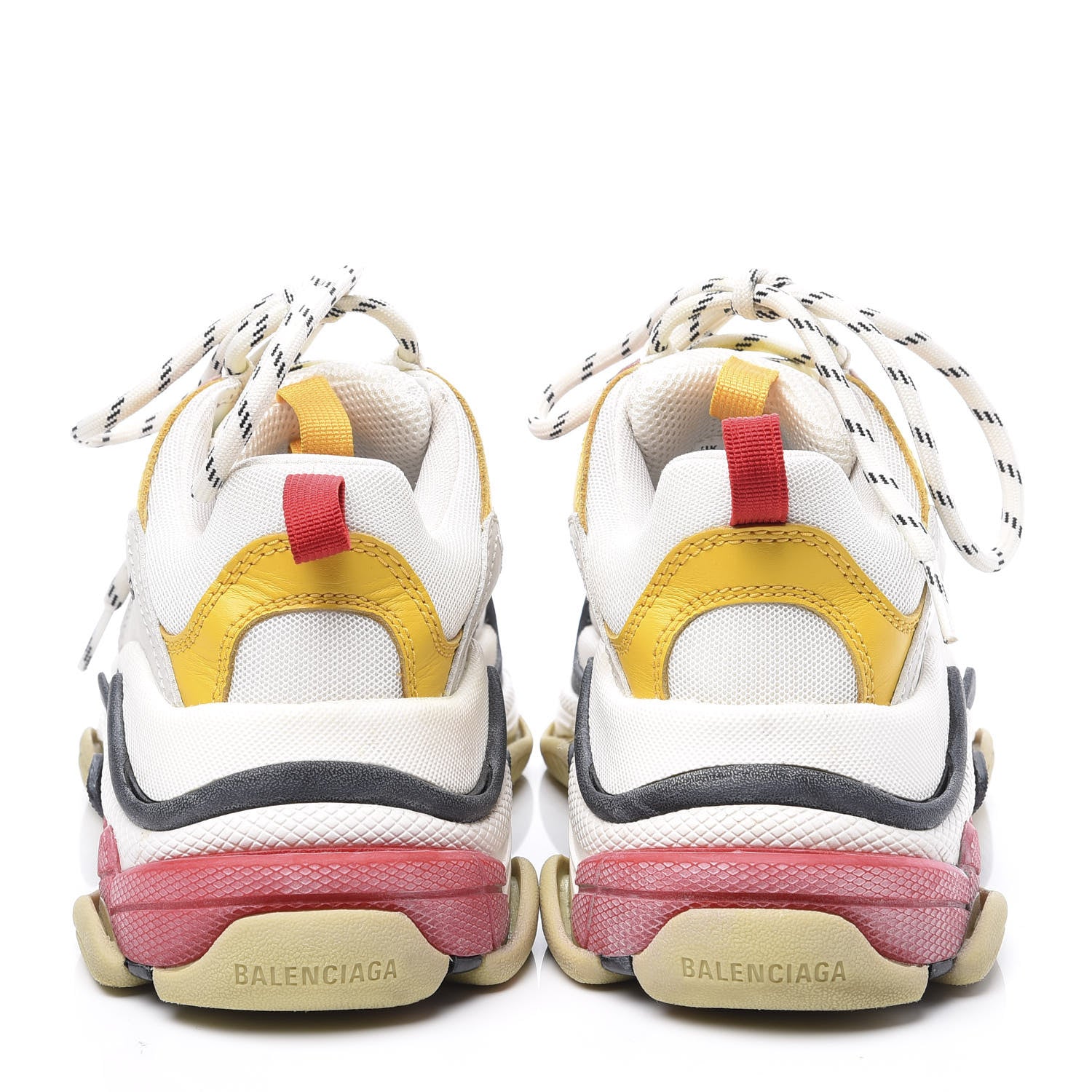 Balenciaga Mesh Nubuck Womens Triple S Sneakers 36 White Gris Jaune Rose 7 of 9