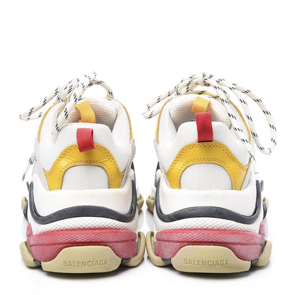Balenciaga Mesh Nubuck Womens Triple S Sneakers 36 White Gris Jaune Rose 7 of 9