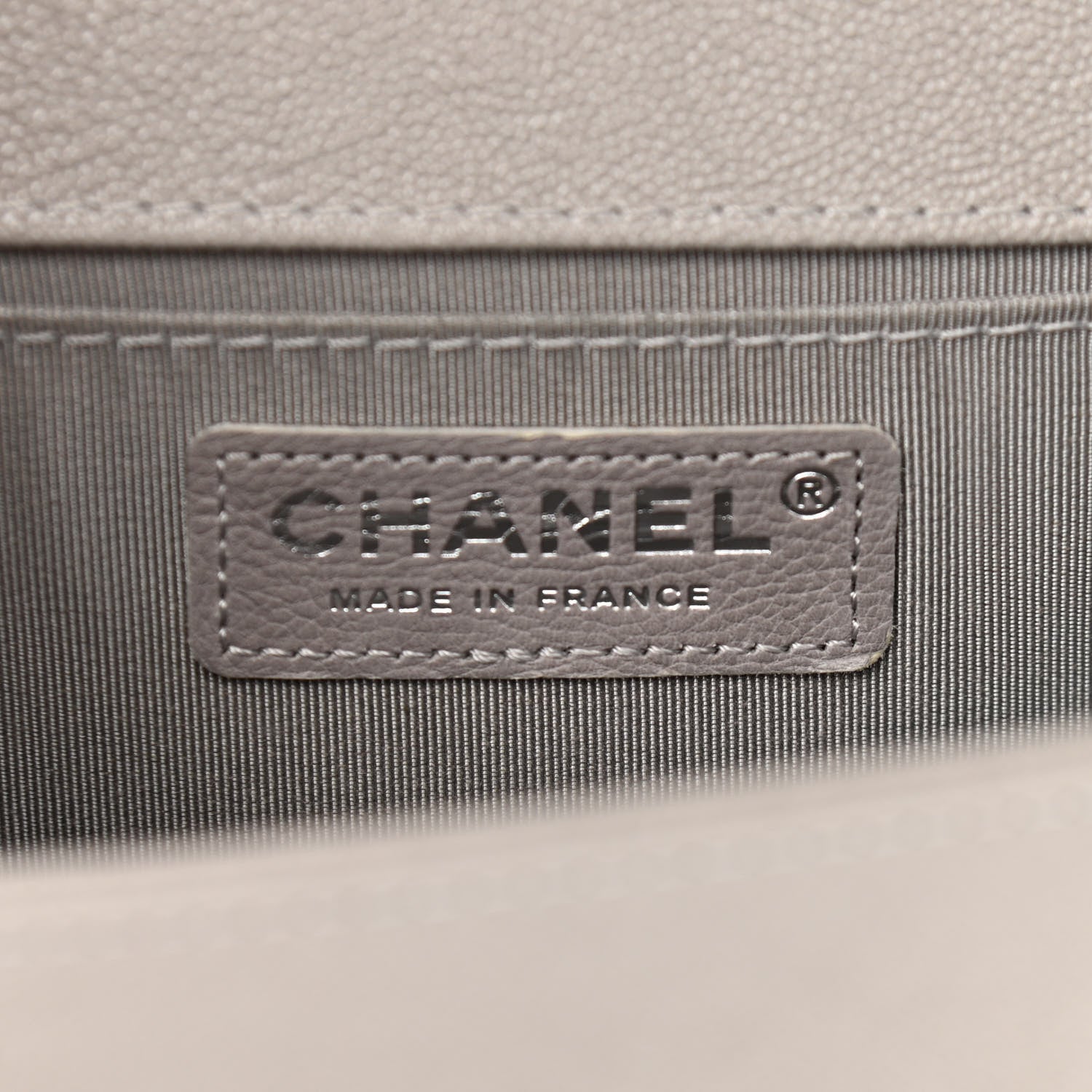 Chanel Caviar Quilted Medium Boy Flap Light Grey 6 of 10