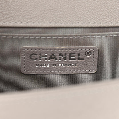 Chanel Caviar Quilted Medium Boy Flap Light Grey 6 of 10