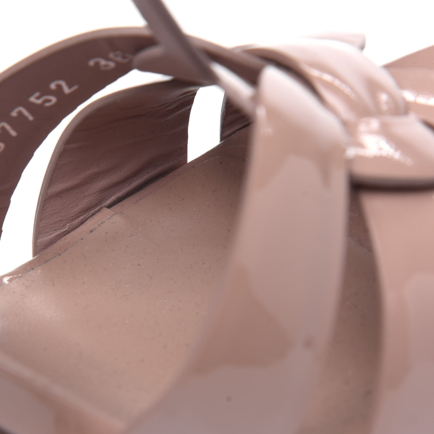 Saint Laurent Patent Tribute 105 Platform Sandals 36 Soft Nude 9 of 11