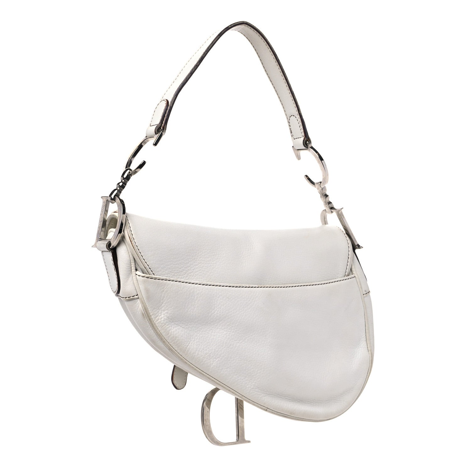 Christian Dior Calfskin Saddle Bag White 2 of 20