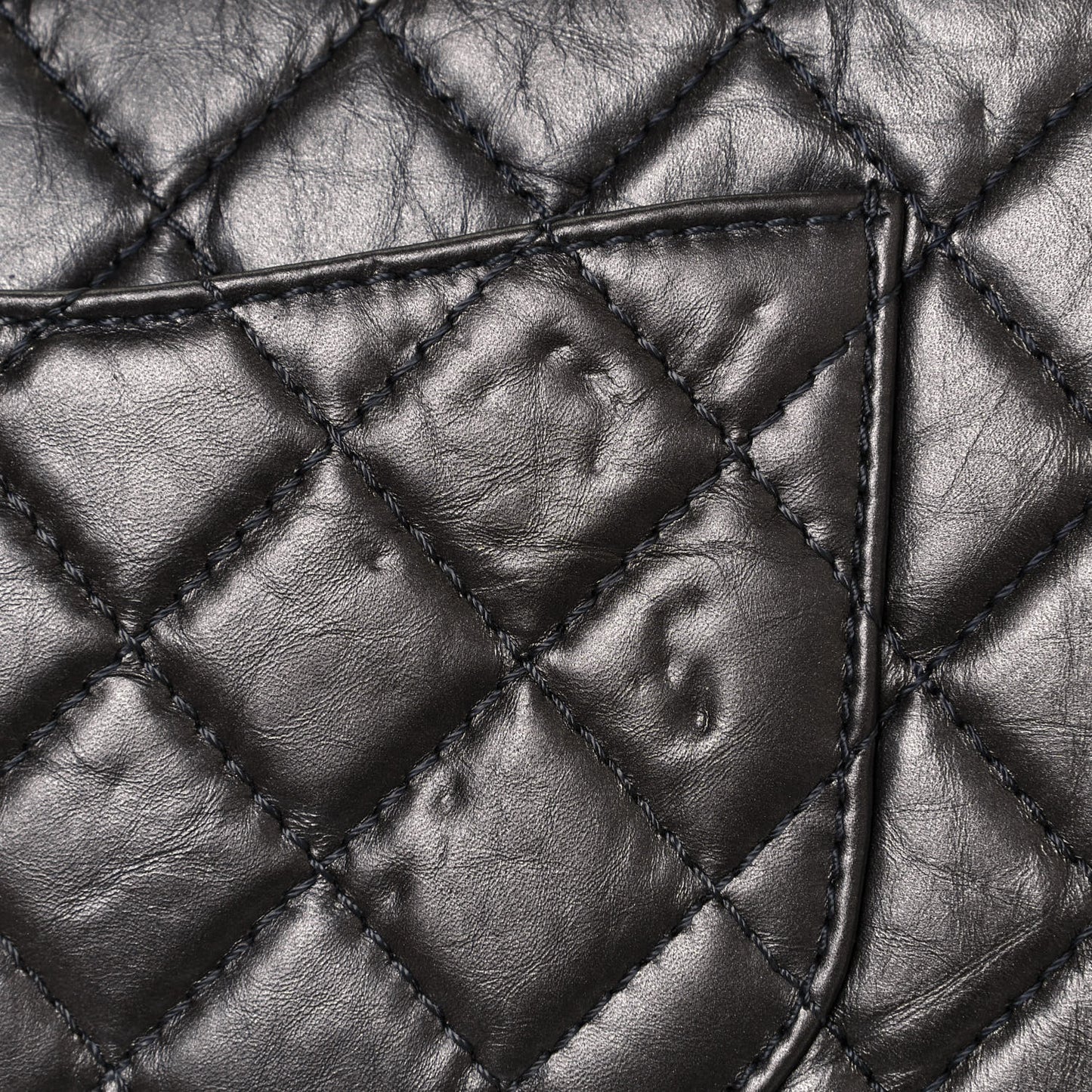 Aged Calfskin Quilted 2.55 Reissue 226 Flap Black