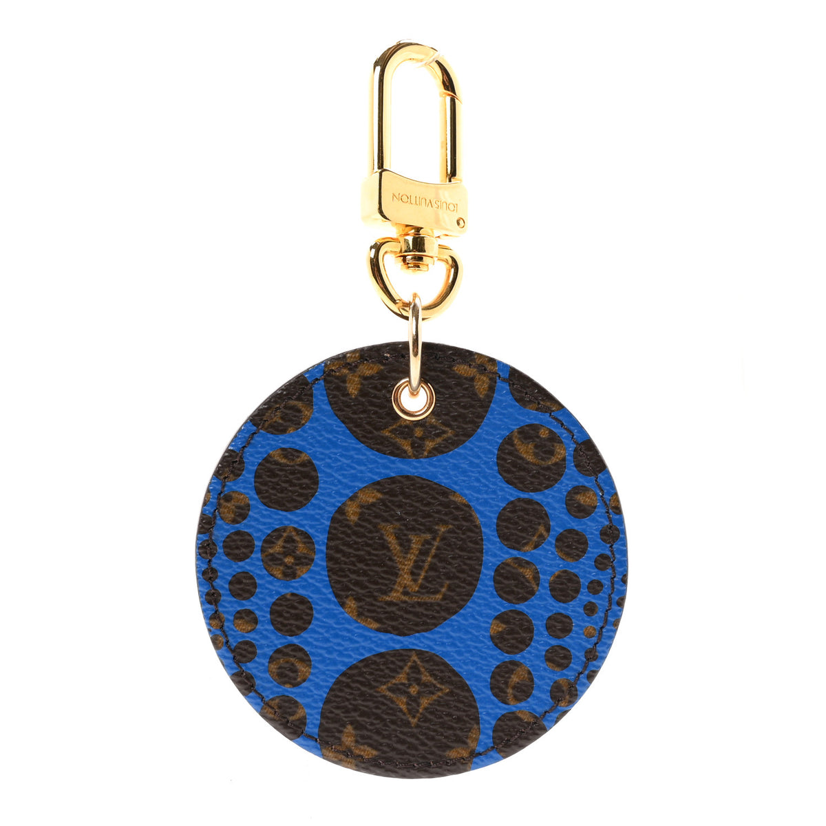 Monogram Kusama Pumpkin Dots Key Ring Blue