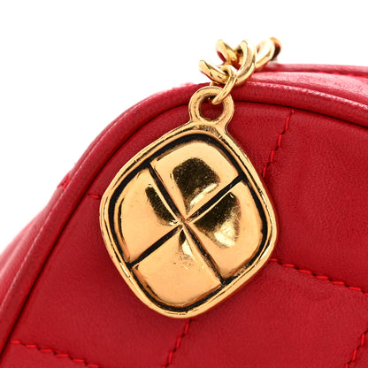 Chanel Lambskin Quilted Tassel Clutch Red 14 of 15
