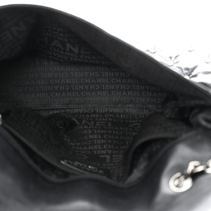 Chanel Glazed Crackled Calfskin Quilted Studded Mademoiselle Flap Black 5 of 10
