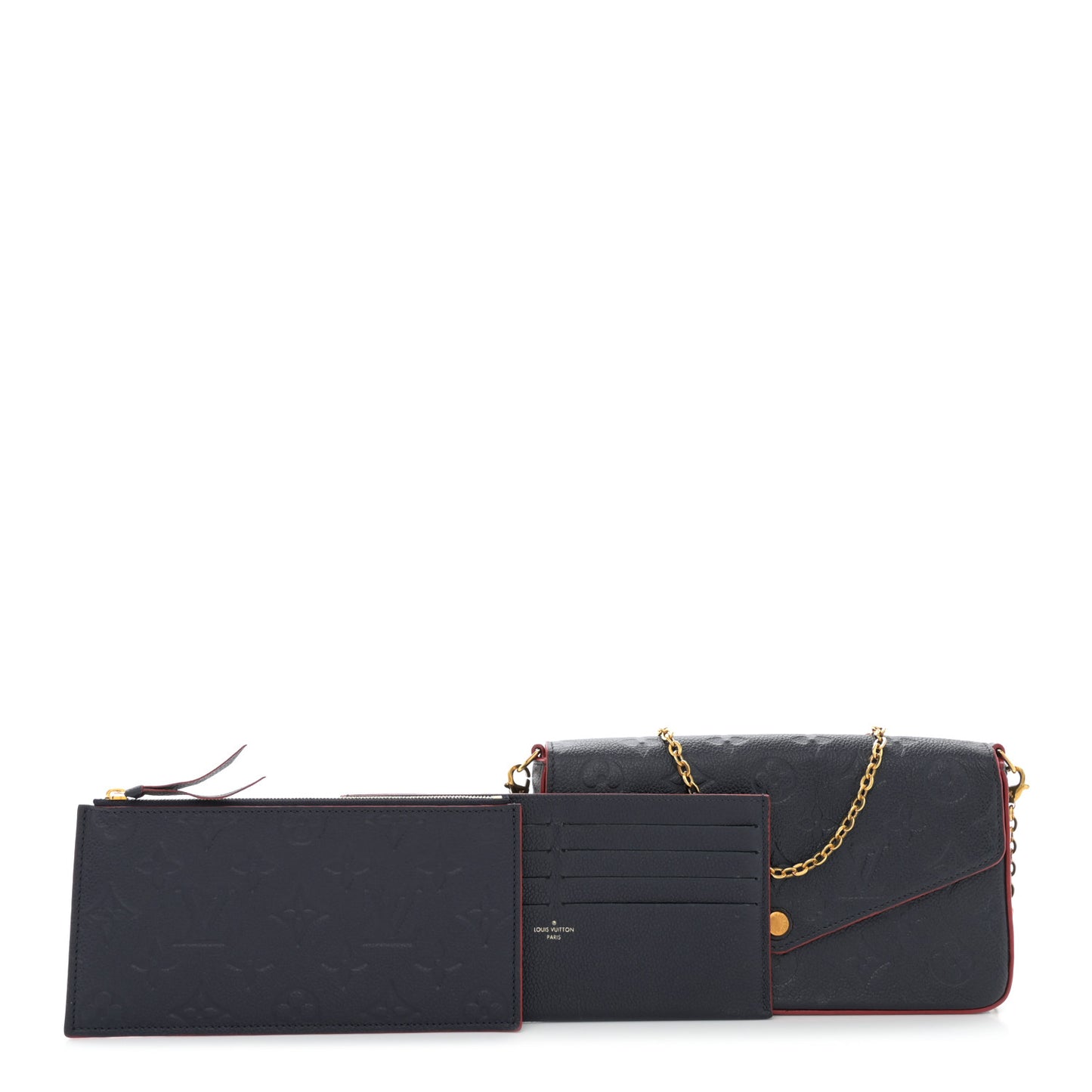Empreinte Pochette Felicie Chain Wallet Marine Rouge