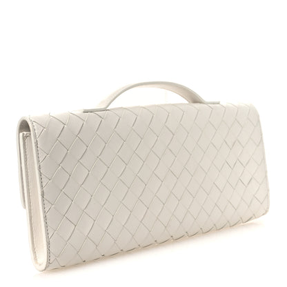 Bottega Veneta Nappa Intrecciato Long Andiamo Top Handle Clutch Sea Salt 3 of 11