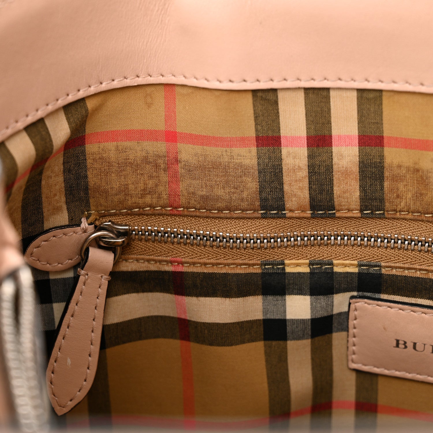 Burberry Calfskin Perforated Medium Banner Tote Pale Fawn Pink 11 of 18