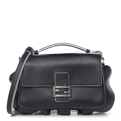 Fendi Vitello Dolce Waves Tri-Color Micro Double Baguette Blue Notte Chantilly 1 of 14