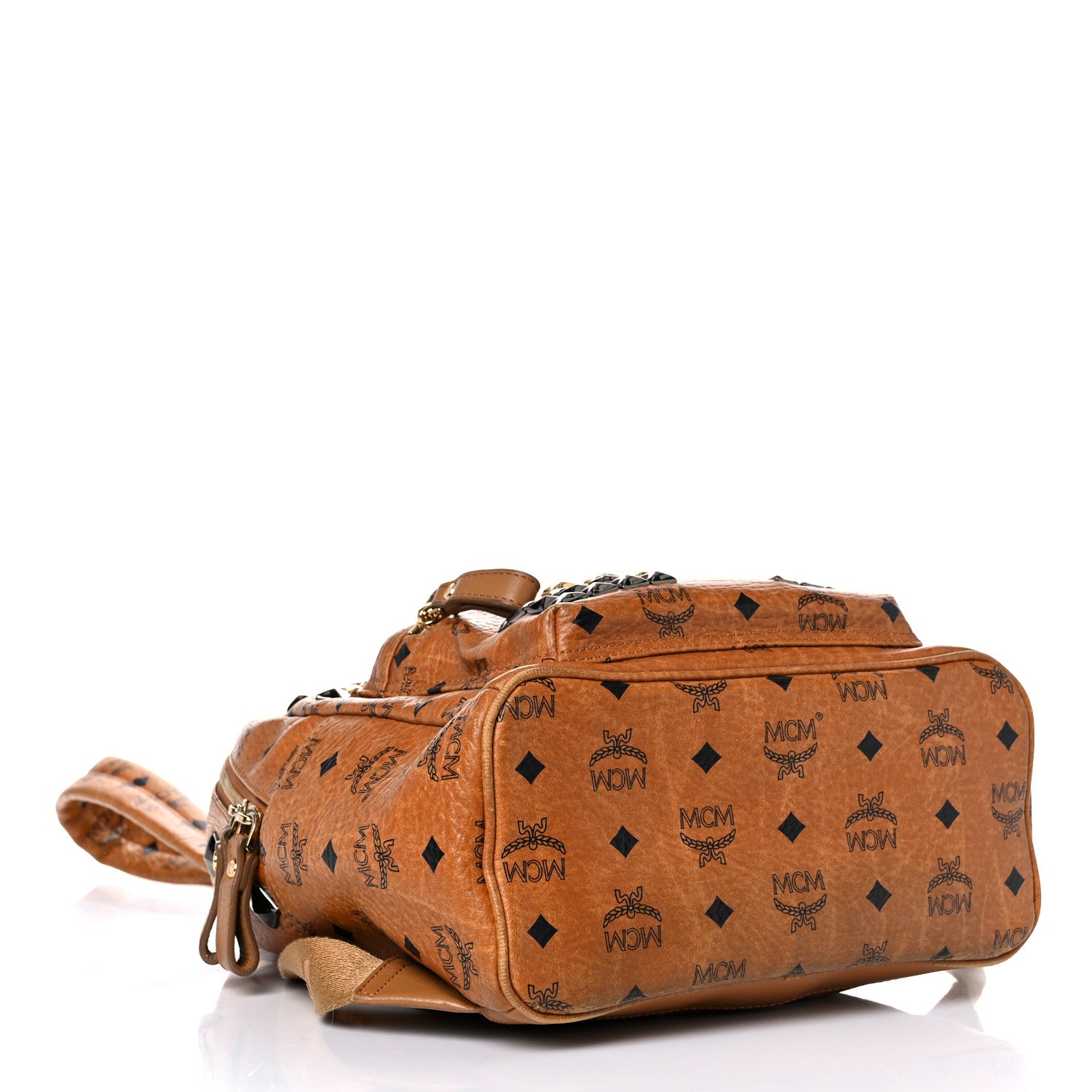 MCM Visetos Studded Small Stark M Backpack Cognac 4 of 19