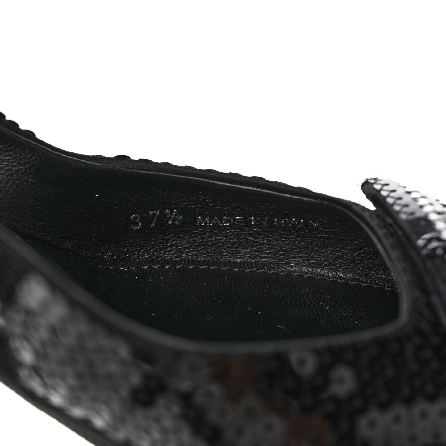 Paillettes Logo Pointed Toe Slingback 45mm Pumps 37.5 Black