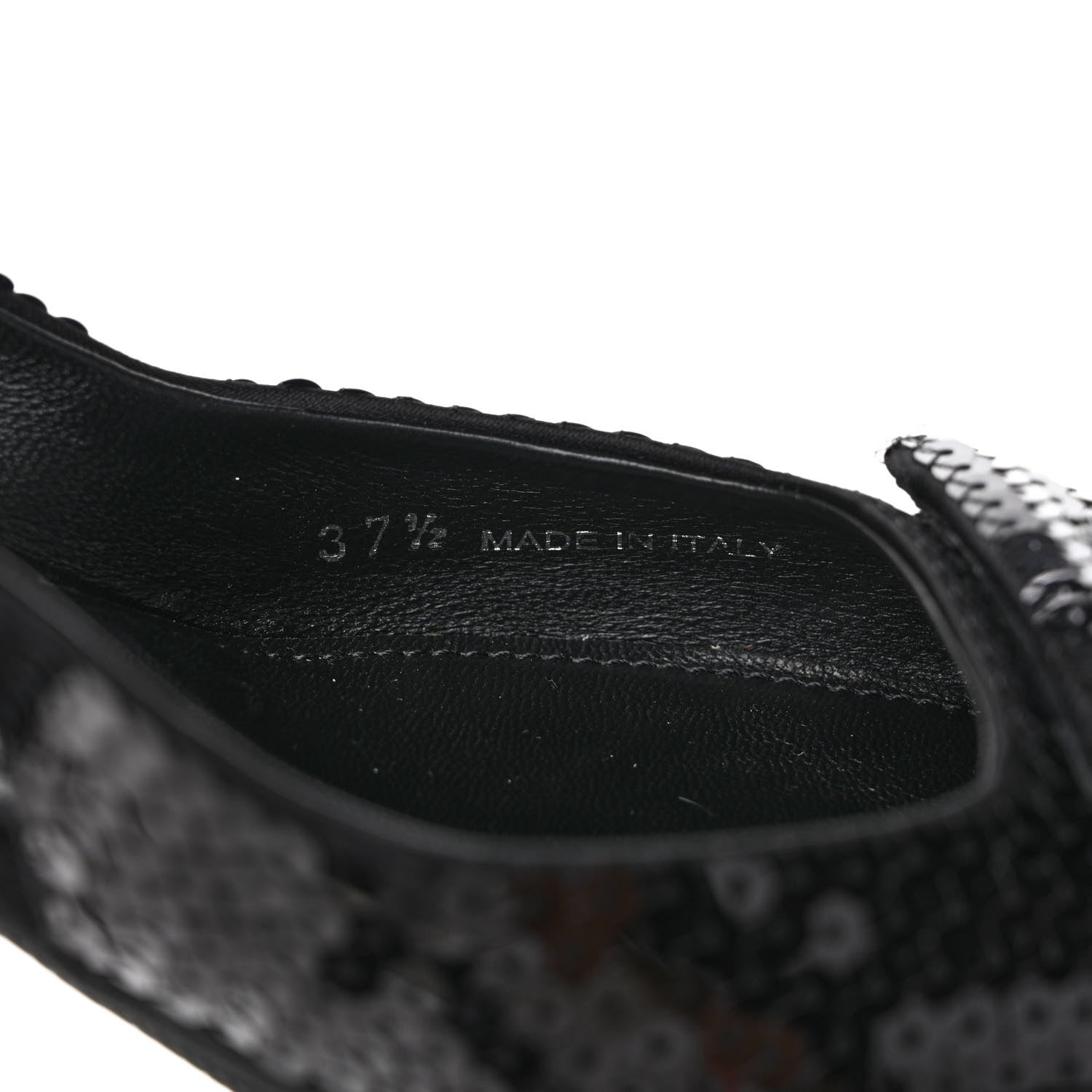 Prada Paillettes Logo Pointed Toe Slingback 45mm Pumps 37.5 Black 8 of 9