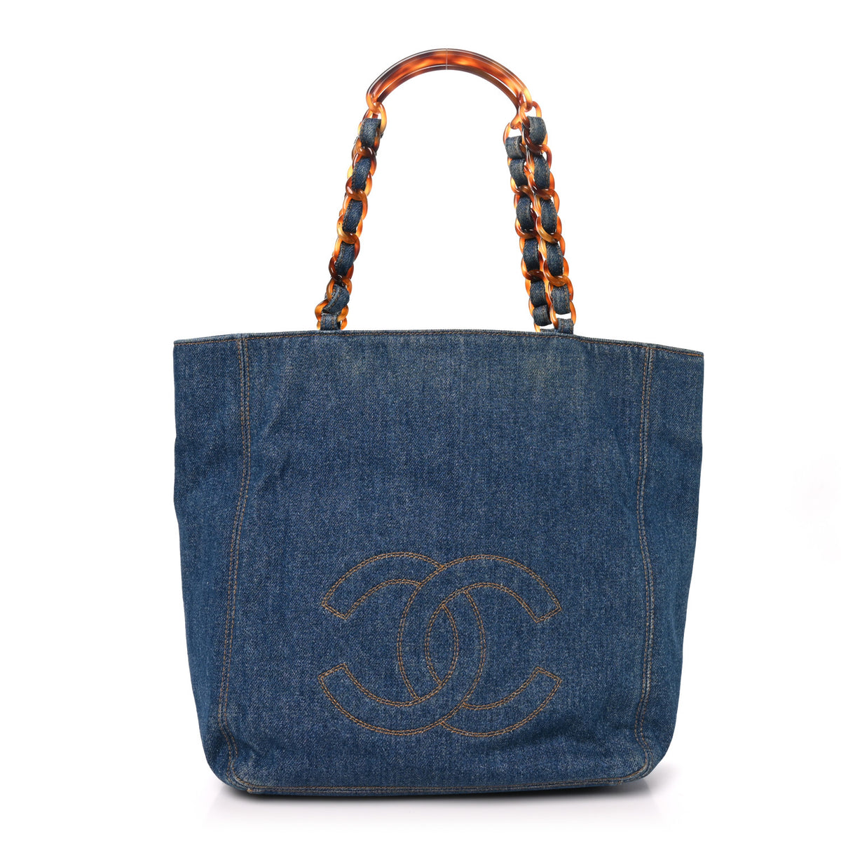 Chanel Denim Tortoise Timeless CC Tote Blue 1 of 10