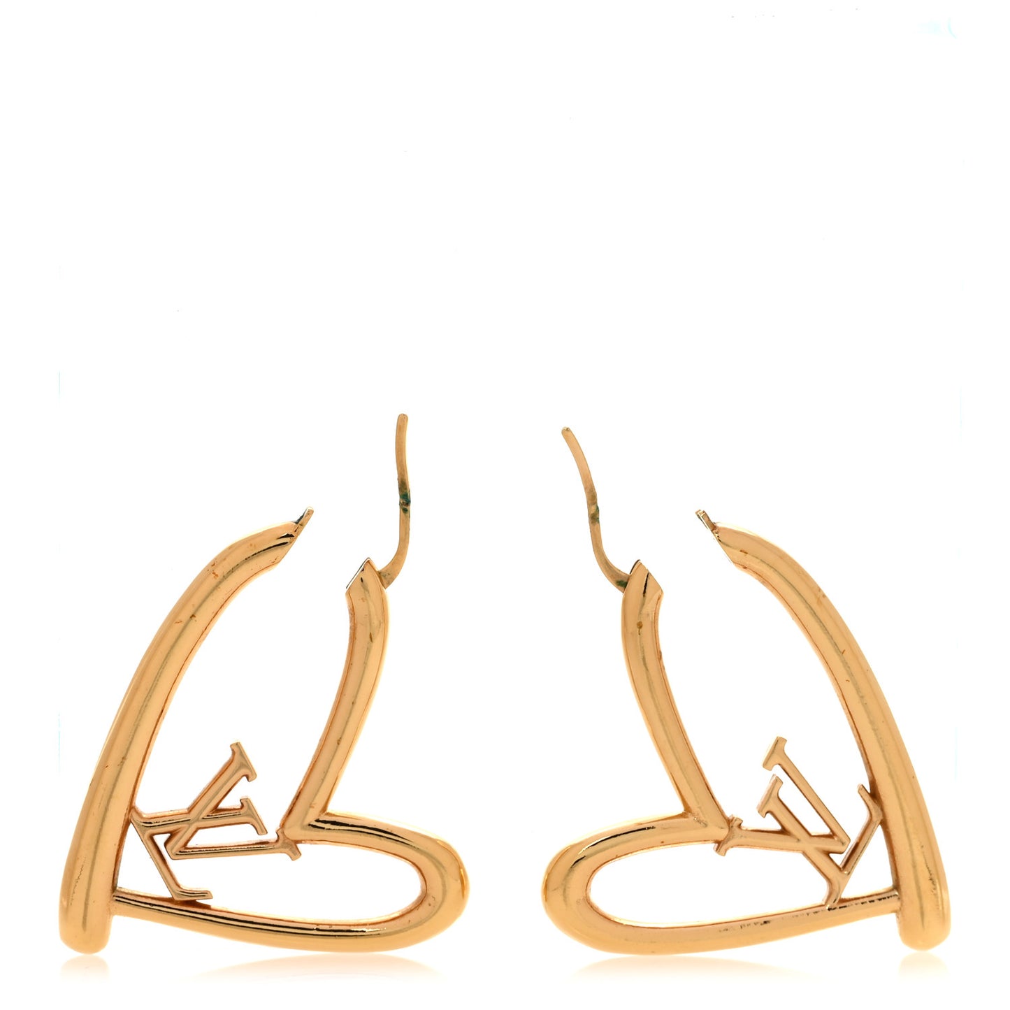 Metal Fall In Love Hoop Earrings GM Gold