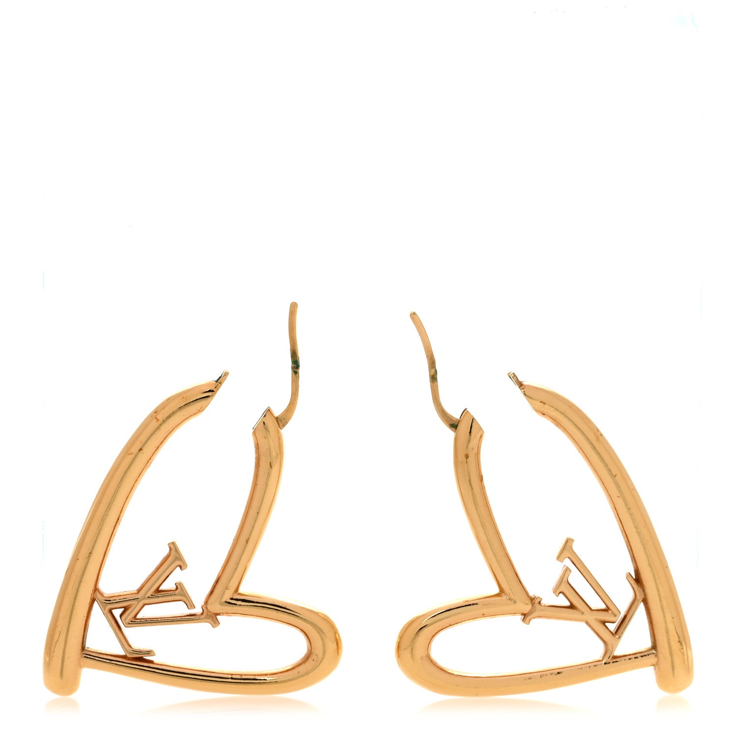 Louis Vuitton Metal Fall In Love Hoop Earrings GM Gold 3 of 5