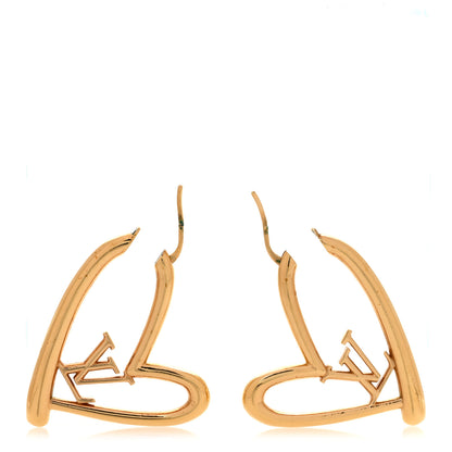 Louis Vuitton Metal Fall In Love Hoop Earrings GM Gold 3 of 5
