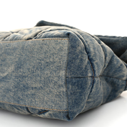 Saint Laurent Denim Quilted Medium Loulou Puffer Monogram Chain Satchel Blue Cinnamon 10 of 10