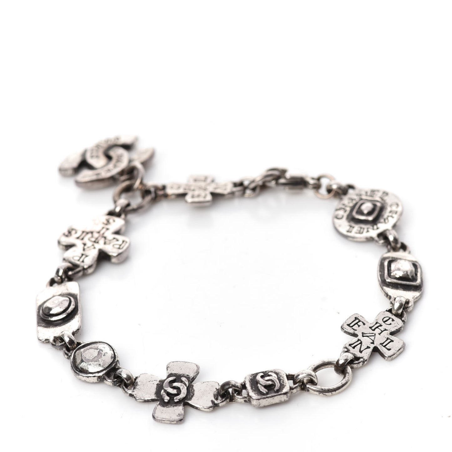 CC Cross Charms Bracelet Silver