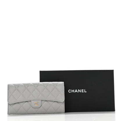 Chanel Caviar Quilted Large Flap Wallet Grey 8 of 8