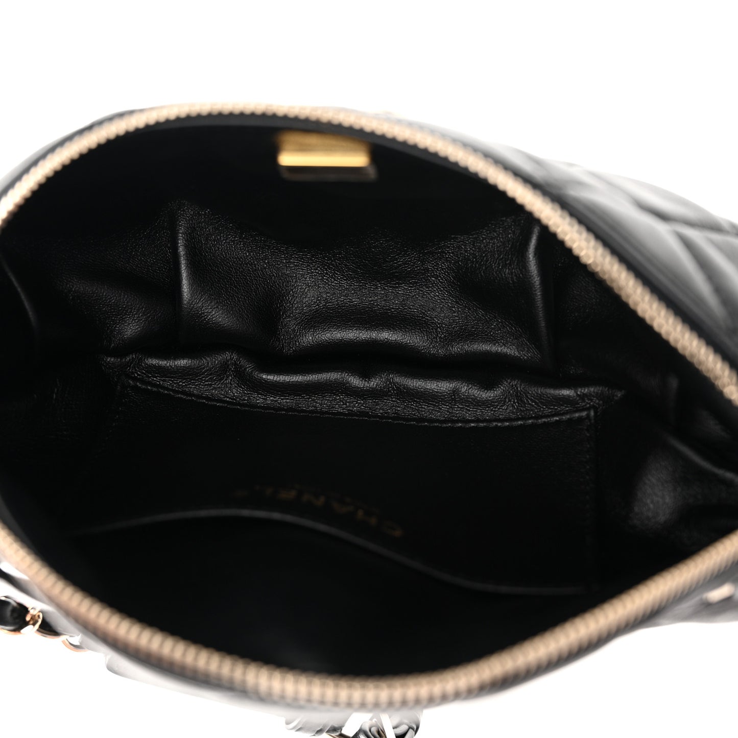 Lambskin Quilted Waist Bag Fanny Pack Black