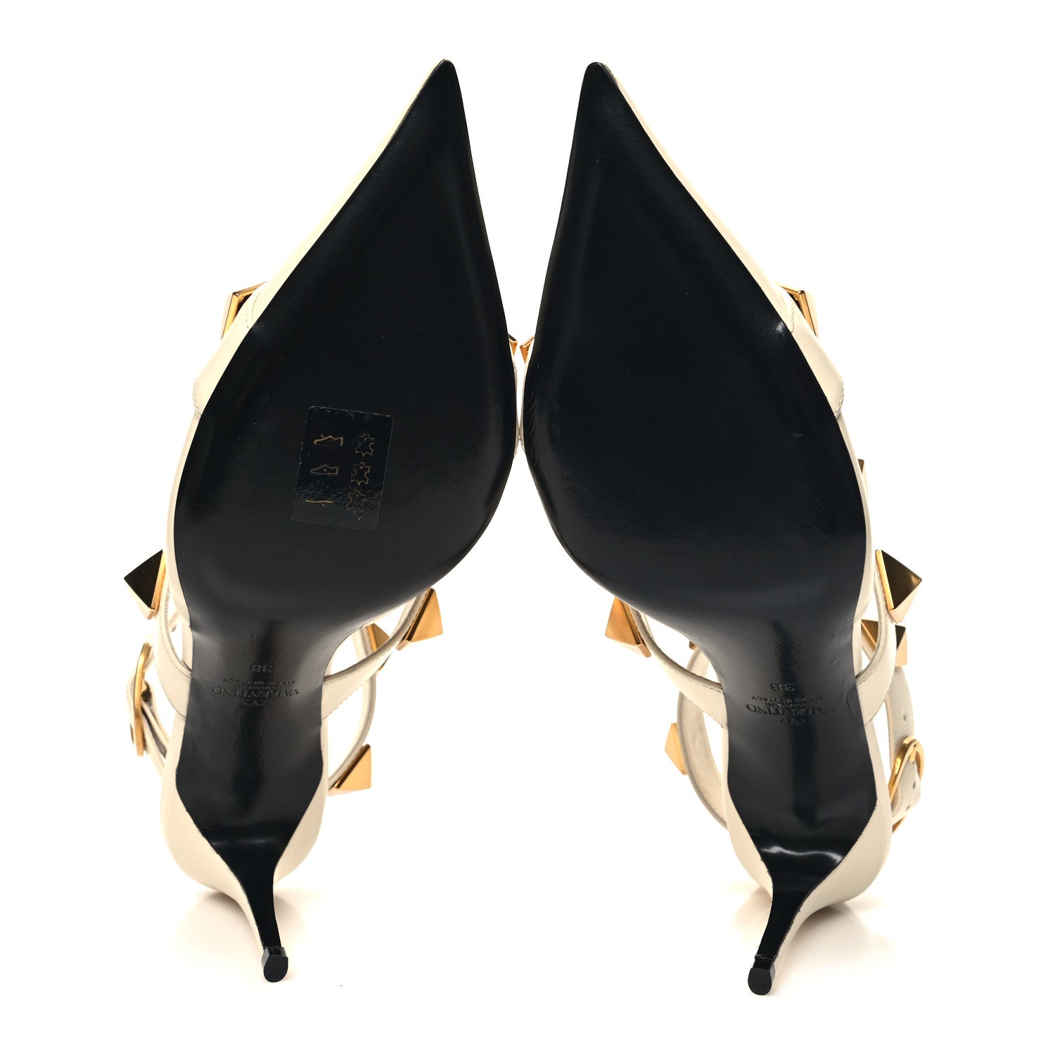 Valentino Garavani Calfskin Roman Stud Ankle Strap 80mm Pumps 38 White 5 of 10