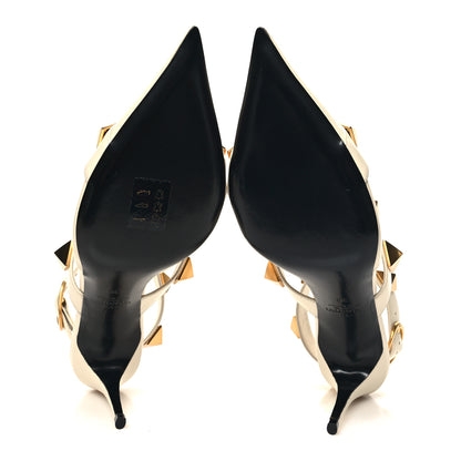 Valentino Garavani Calfskin Roman Stud Ankle Strap 80mm Pumps 38 White 5 of 10