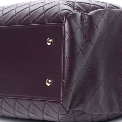 Chanel Lambskin Quilted Large Drawstring Shoulder Bag Dark Purple 9 of 10