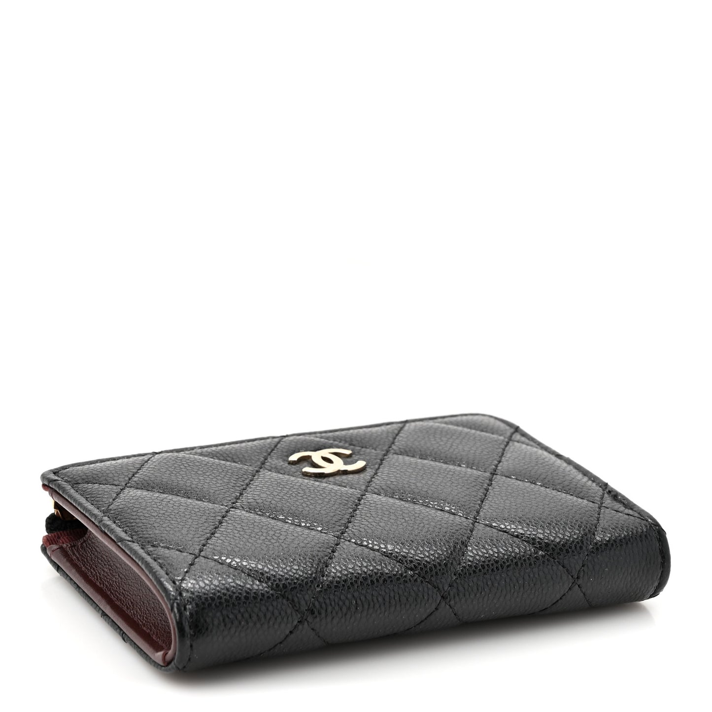 Caviar Quilted Zipped Key Holder Case Black