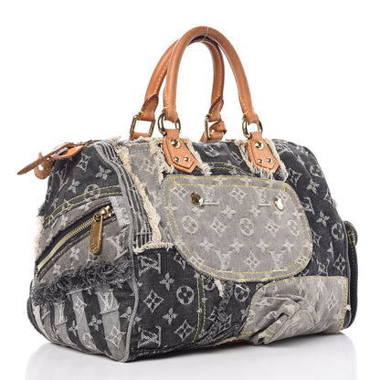 Louis Vuitton Denim Patchwork Speedy 30 Grey 3 of 11