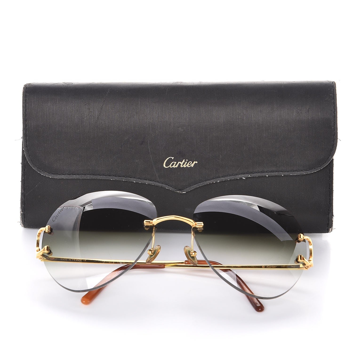 Cartier Metal C Decor 140 Round Sunglasses Gold Brown 7 of 7