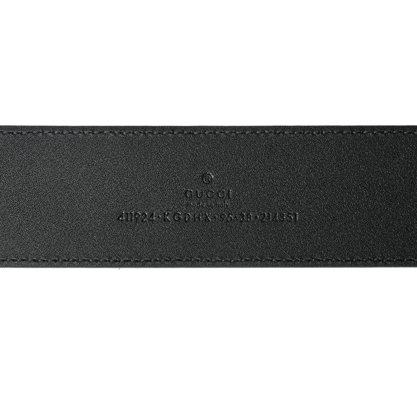 GG Supreme Monogram Selleria Calfskin Interlocking G 40mm Belt 95 38 Black Grey