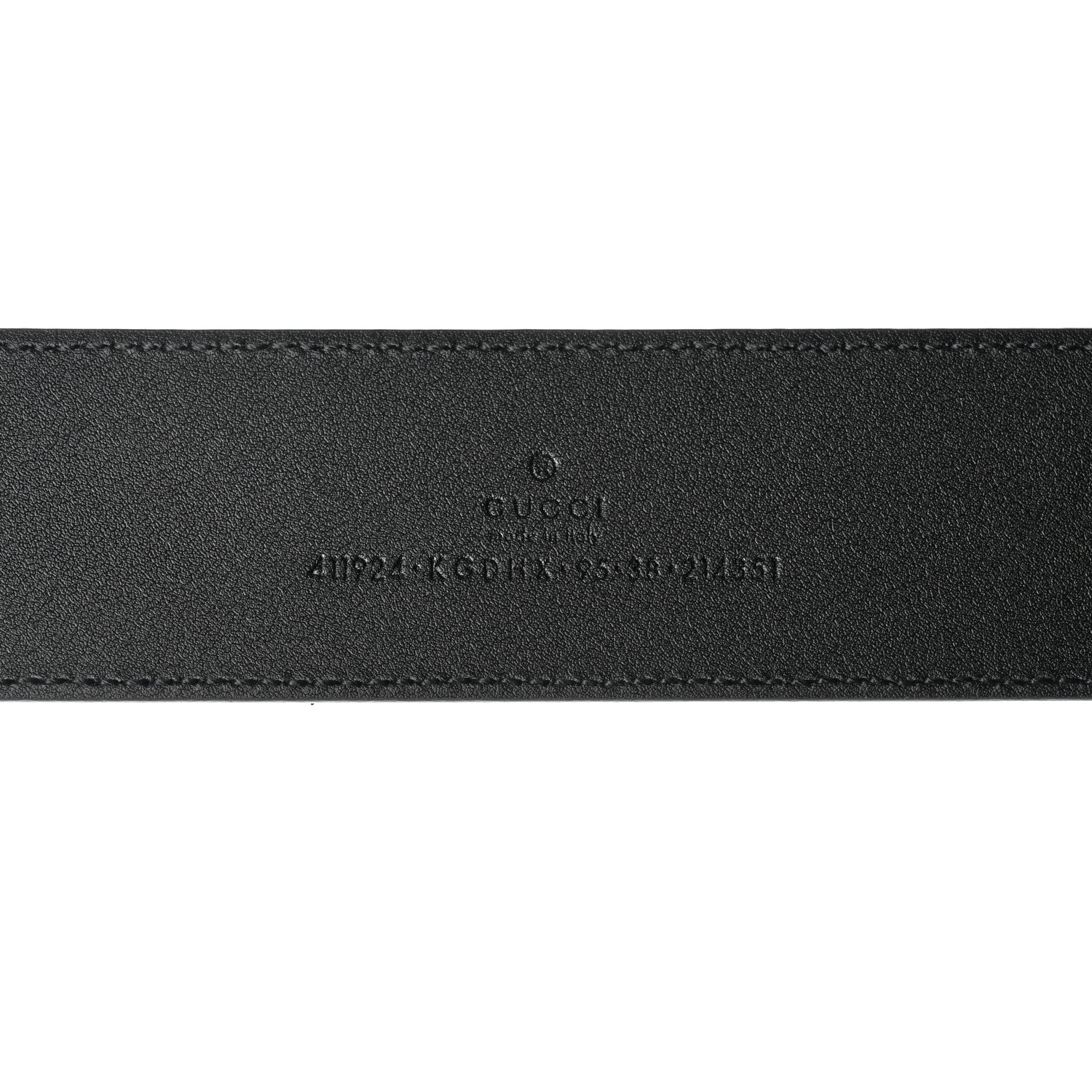 Gucci GG Supreme Monogram Selleria Calfskin Interlocking G 40mm Belt 95 38 Black Grey 3 of 6