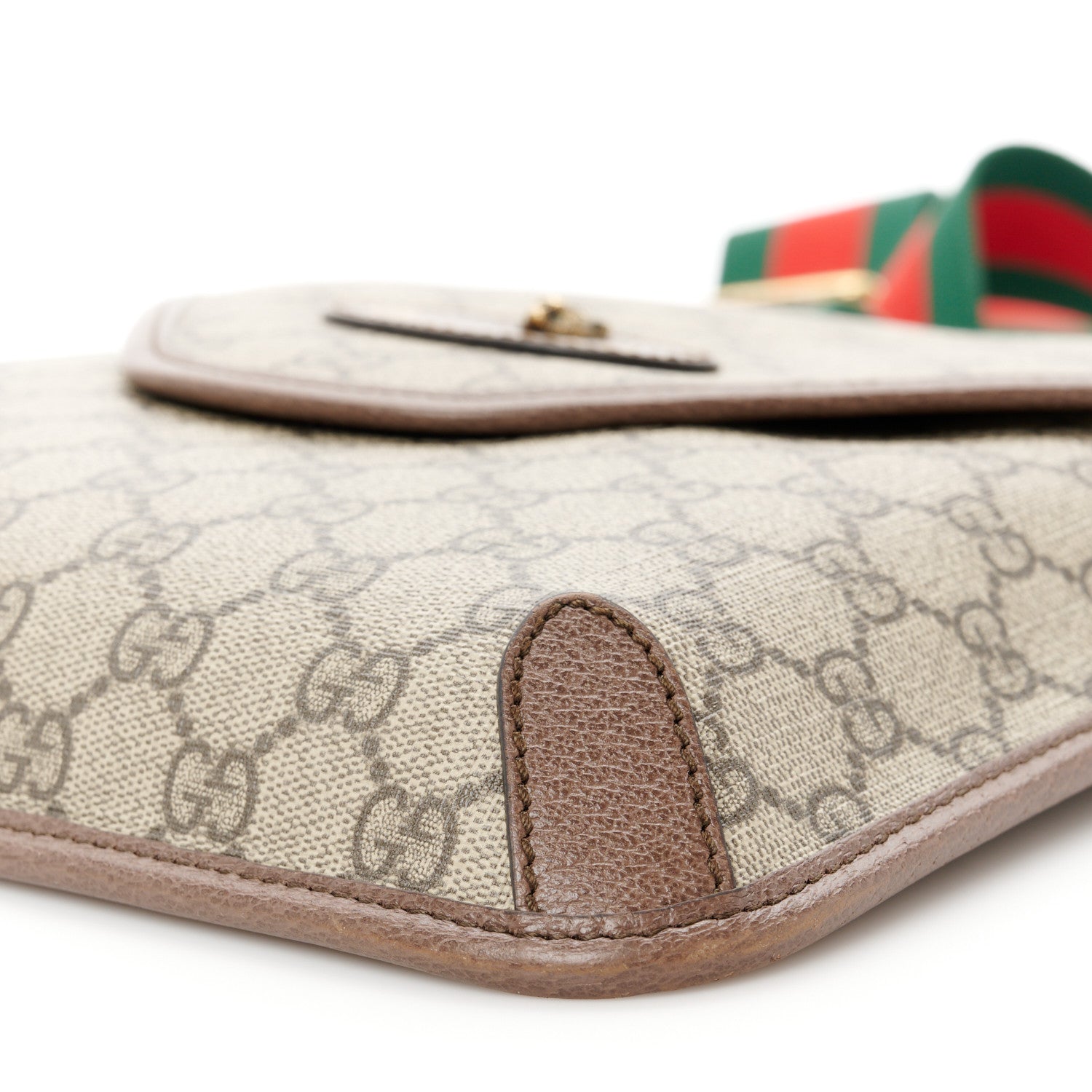 Gucci GG Supreme Monogram Web Medium Neo Vintage Flap Messenger Bag Beige New Acero 10 of 10