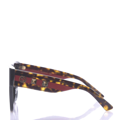 Gucci Acetate Square Frame Web Sunglasses GG0059S Black Tortoise 3 of 7