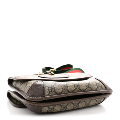 Gucci GG Supreme Monogram Web Small Neo Vintage Double Flap Messenger Bag Beige New Acero 4 of 14