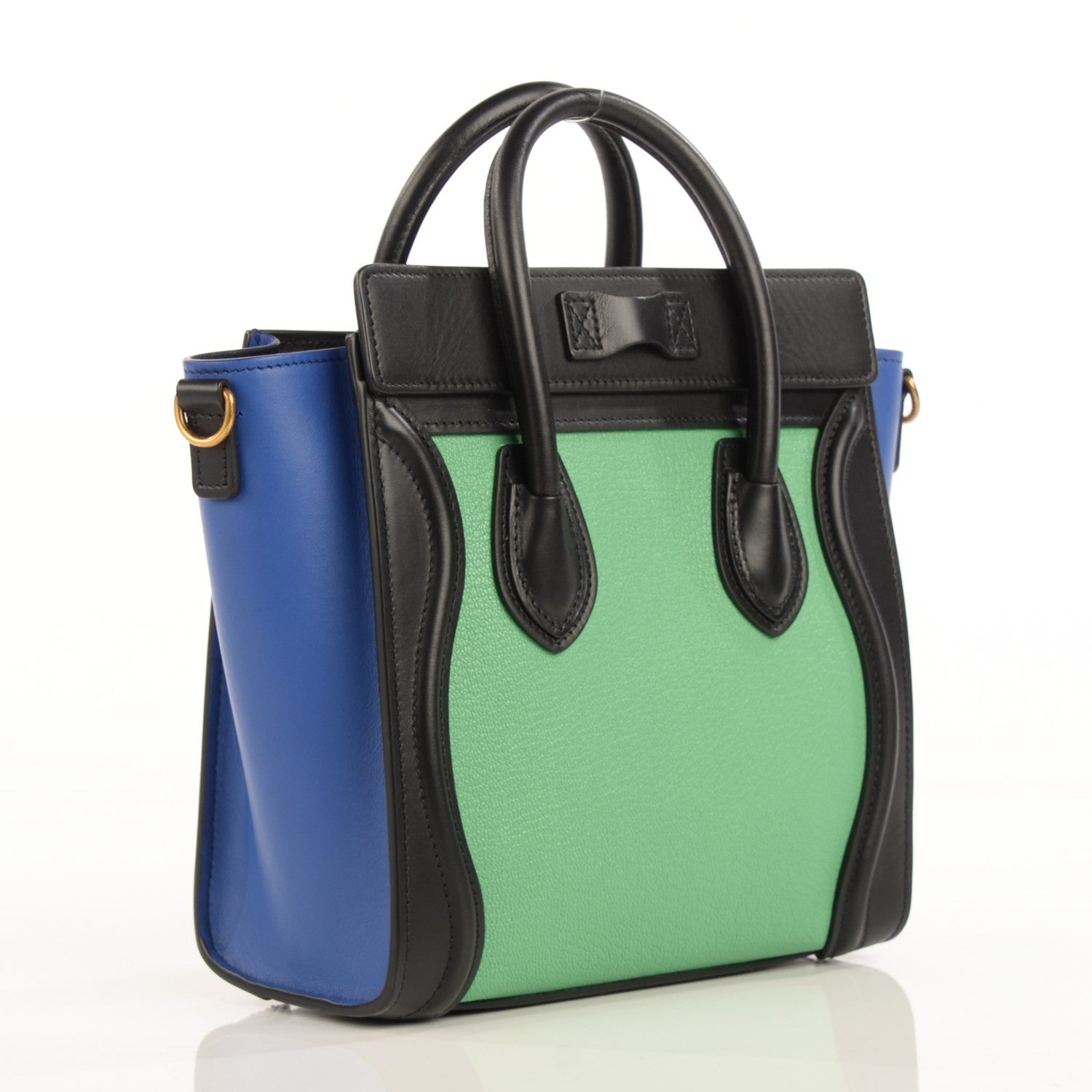 Celine Smooth Calfskin Goatskin Nano Tri-Color Luggage Palm 3 of 9